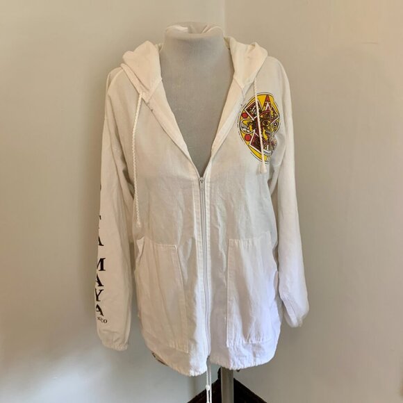 Confecciones Sol Costa Maya VTG Mexico lightweight jacket Sweatshirt Cottn Aztec - Picture 3 of 16
